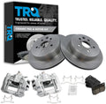TRQ Rear Brake Pad and Rotor Set Ceramic Solid Rotors Calipers Compatible with 2010-2013 Lexus IS250