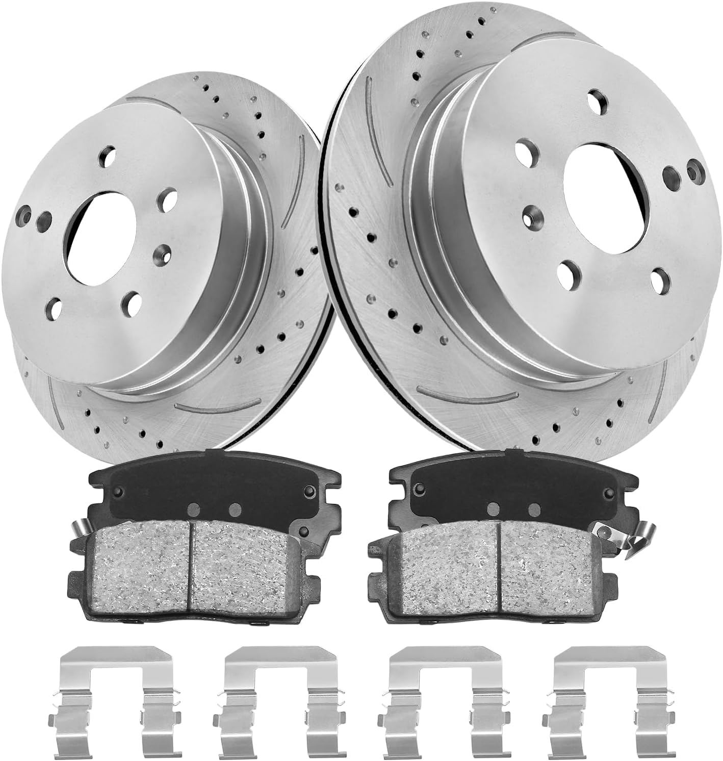 Anpulsero Front FOR 3.6L/17 IN Wheels Brake Pads And Rotors Kit Compatible with 10-17 Chevry Equinox, 13-15 Malibu, 321mm(12.6in) Front Rotor, Geomet Automotive Replacement Brake Kits