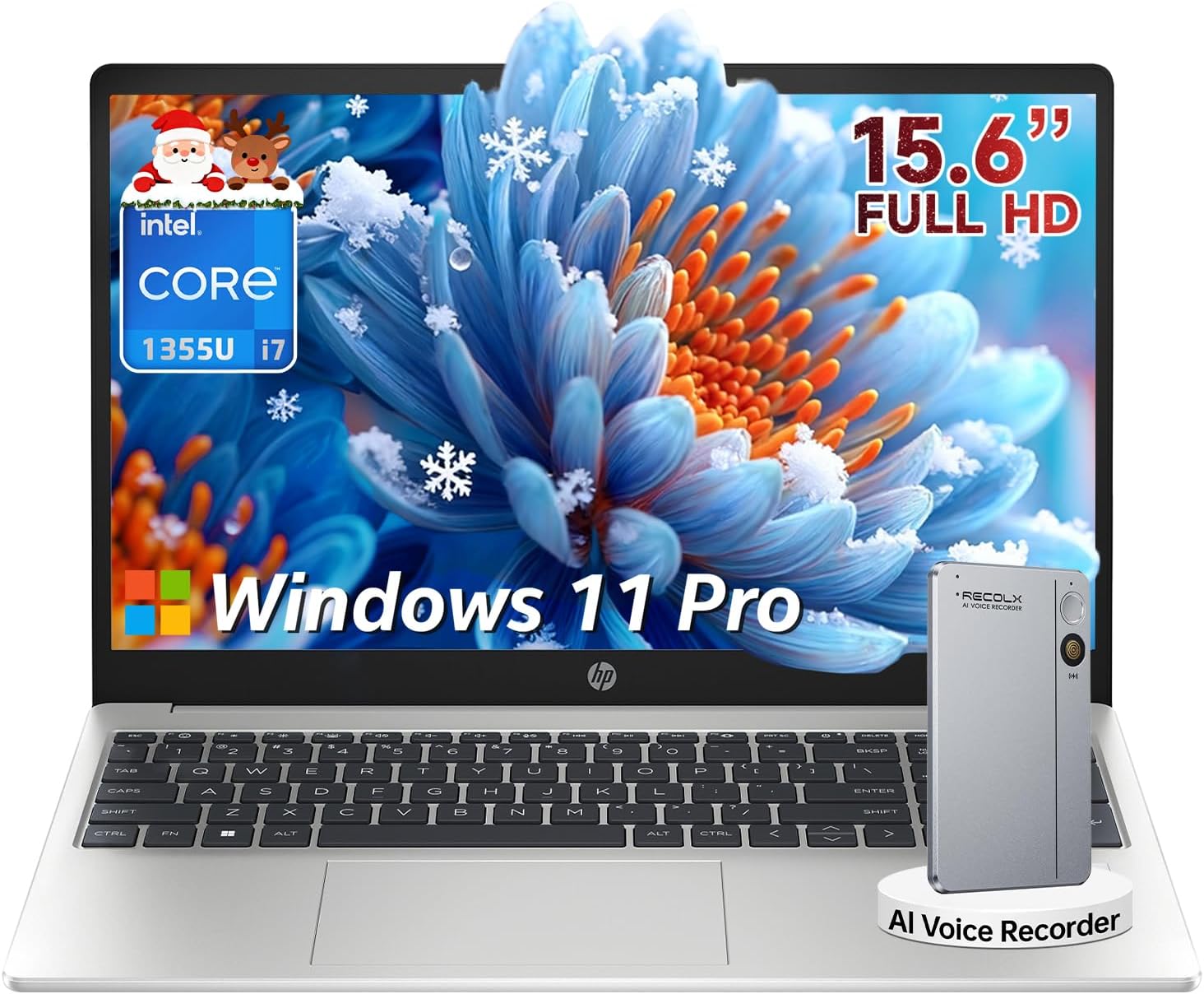 HP Laptop 250 G10, 13th Gen Intel i7-1355U (10-Core, Up to 5.0GHz), 15.6' FHD Display, 16GB RAM, 512GB SSD, Numeric Keypad, Webcam, Windows 11 Pro, WiFi 6, Bluetooth, for Business & Student