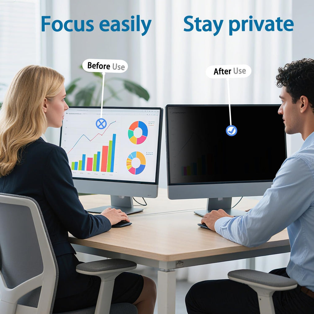 [5 Pack] 20 Inch Computer Privacy Screen for 16:9 Aspect Ratio Widescreen Monitor, Eye Protection Anti Glare Blue Light Filter Shield, Removable Anti-Scratch Anti Spy Protector