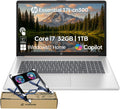 HP Essential 17 Laptop AI PC, 17.3' Touchscreen, Core i7-1355U (10 Cores, up to 5GHz Max Turbo), 32GB RAM, 1TB SSD, Backlit KB, FP Reader, Wi-Fi 6, Win11 Home, Rose Gold, Bundle with PCO Laptop Cooler