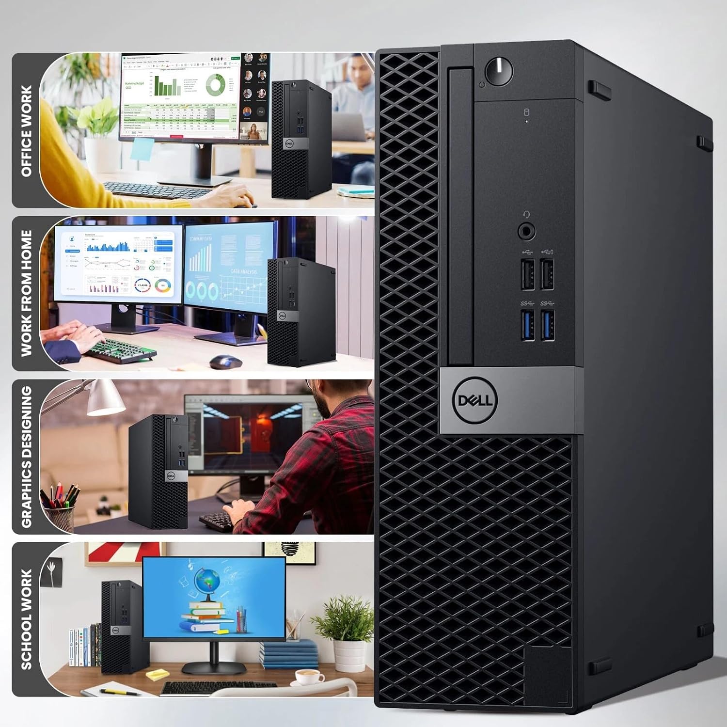 Dell OptiPlex 5050 SFF Desktop Computer PC - Intel Core i5-7500 3.4GHz - 16GB DDR4 RAM - 512GB SSD - New 24' Monitor - Wireless Keyboard & Mouse - WiFi - HDMI - Windows 11 Pro (Renewed)