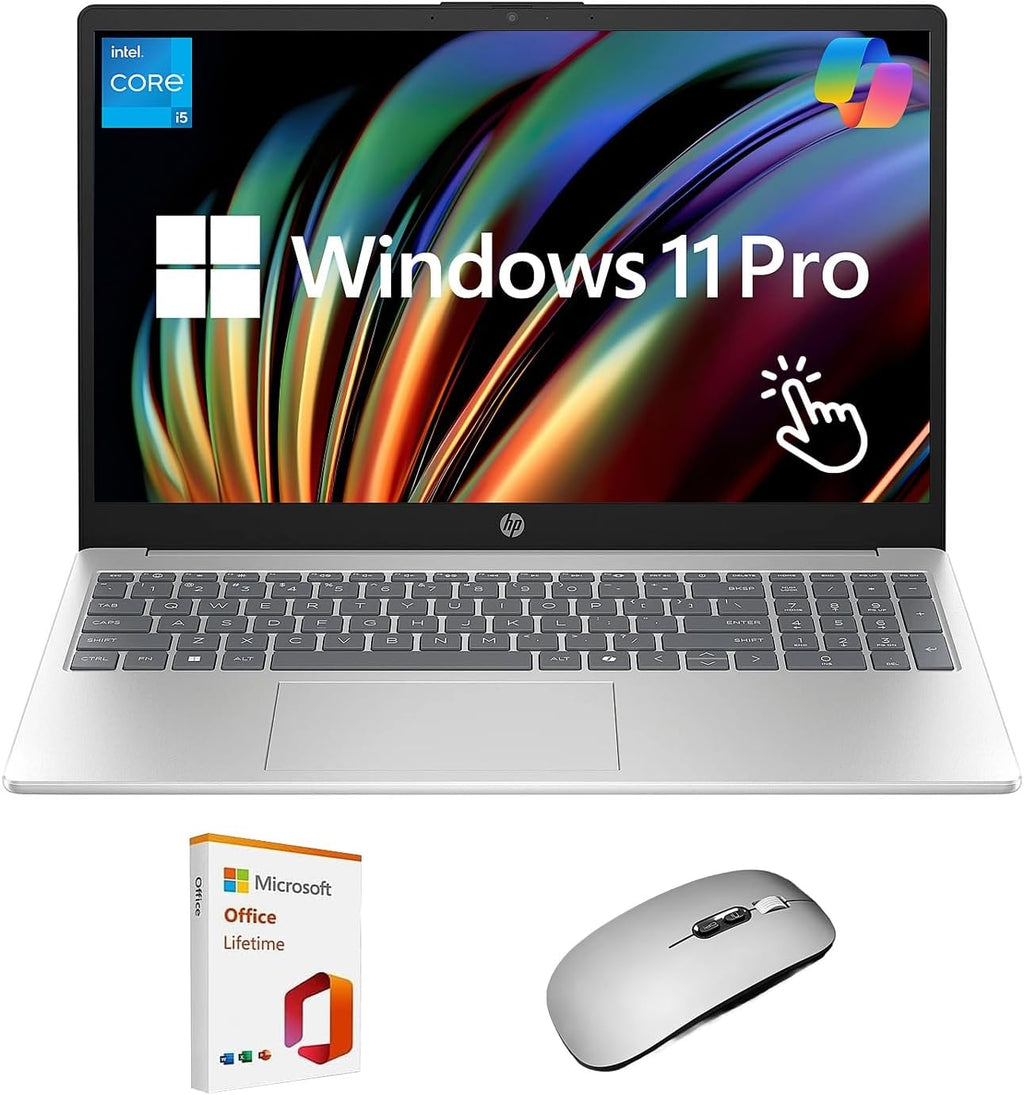 HP 15.6'' FHD Touchscreen Laptop, Intel 10-Core i5-1334U, 16GB RAM 1TB SSD, Lifetime MS Office& Copilot AI, Laptop for Business&Student, WiFi 6, Windows 11 Pro