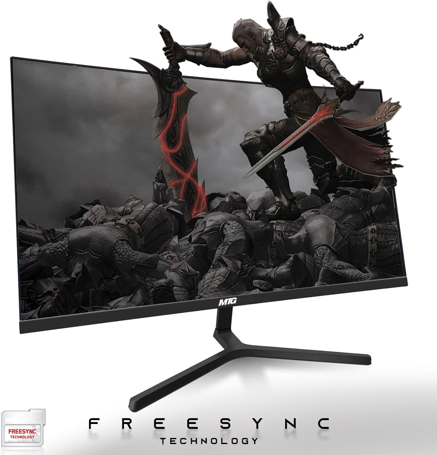 MTG 27' Curved Monitor Full HD 1080P Frameless Screen, HDMI DP USB Audio, Low Motion Blur, VESA Mount, Webcam with Wireless Keyboard Mouse & Soundbar, Computer Monitor for Gaming, Home and Office