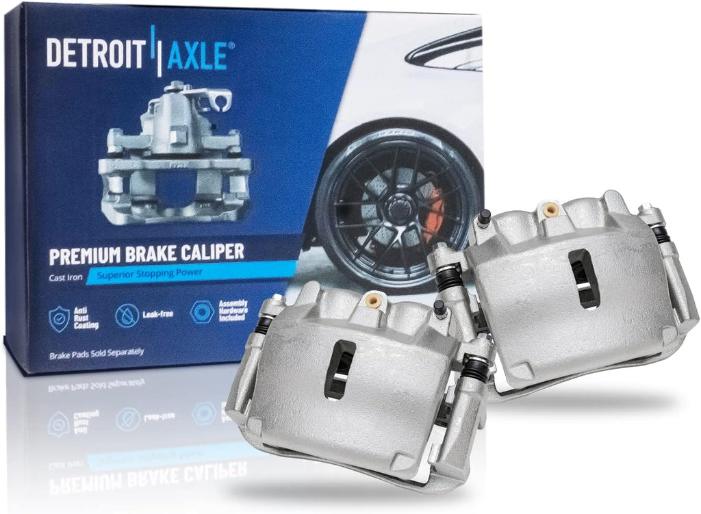 Detroit Axle - RWD Front Brake Kit for 2006 2007 2008 Lincoln Mark LT 2005-2008 Ford F-150 Brake Calipers w/Bracket Disc Brake Rotors Ceramic Brakes Pads w/Hardware Replacement