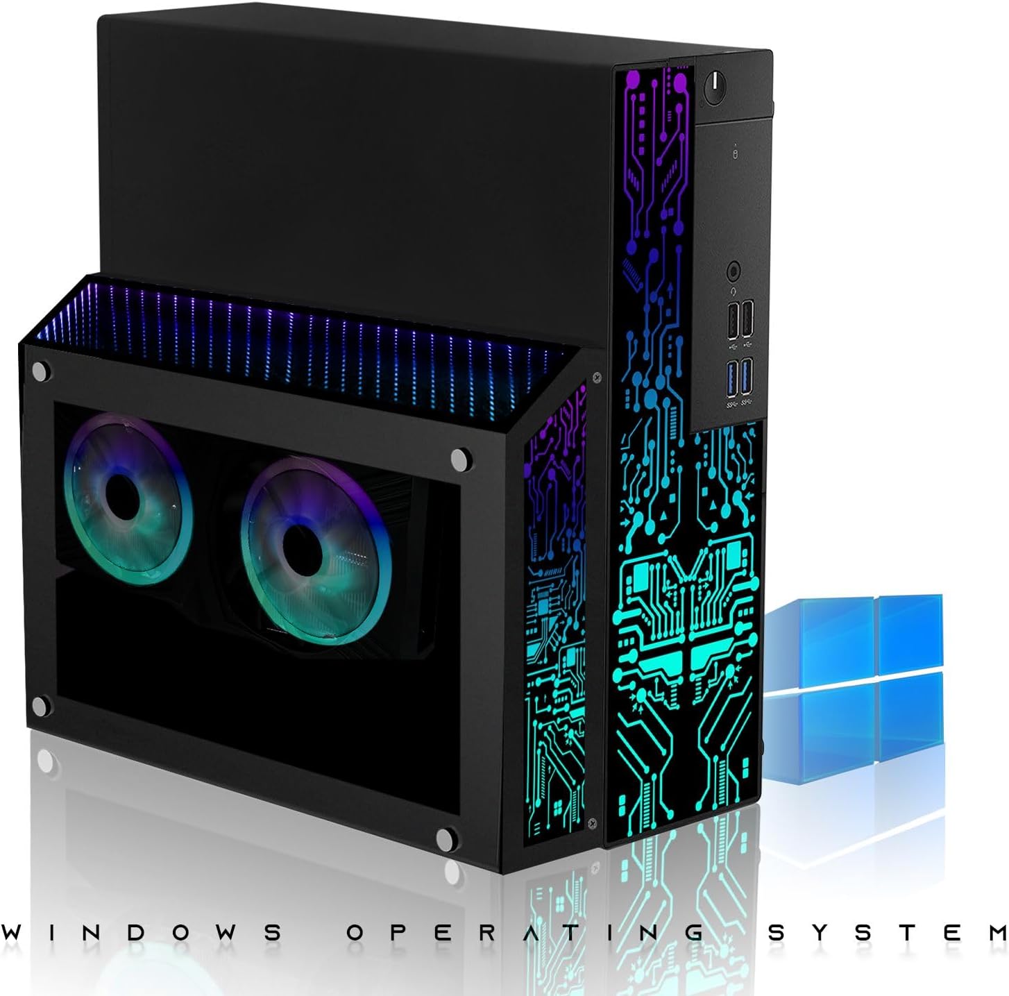 TechMagnet Nova Gaming Desktop PC Bundle with Core i7 32GB RAM 1TB SSD GTX 1660S Graphics RGB Keyboard with AI-Enabled Copilot Key Mouse Headphones Webcam Windows 11 (Renewed)