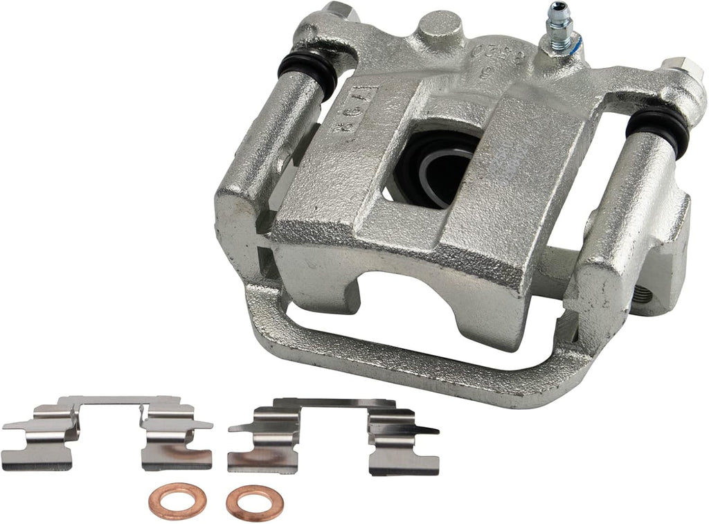 TRQ Rear Performance Brake Pad, Caliper, & Rotor Kit, with Chemical Kit Semi-Metallic Premium G-Coated Compatible with 2008-2013 Nissan Rogue 2014-2015 Rogue Select