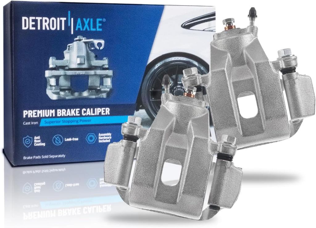 Detroit Axle - 2pc Rear Brake Calipers for Toyota 2008-2016 Sequoia, 2007-2016 Tundra, Brake Calipers with Brackets 2009 2010 2011 2012 2013 2014 2015 Replacement