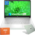 HP 14 inch Laptop, Intel 4-Core N150(Beats N4120), 1-Year Office 365, 14' LED 250 nits, 16 GB RAM, 384 GB Storage(128GB UFS+256GB Micro SD), Webcam, WiFi, HDMI, Win 11 Pro & Copilot-Ai, Green, w/Mouse