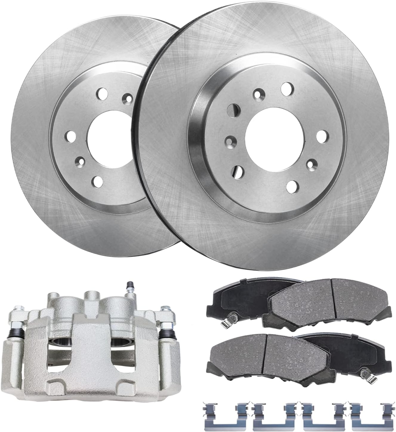 Detroit Axle - Front Brake Kit for 2006-2011 Buick Lucerne, 2006-2013 Chevrolet Impala, 2006-2007 Chevrolet Monte Carlo, Disc Brake Rotors Ceramic Brake Pads Brake Caliper Replacement