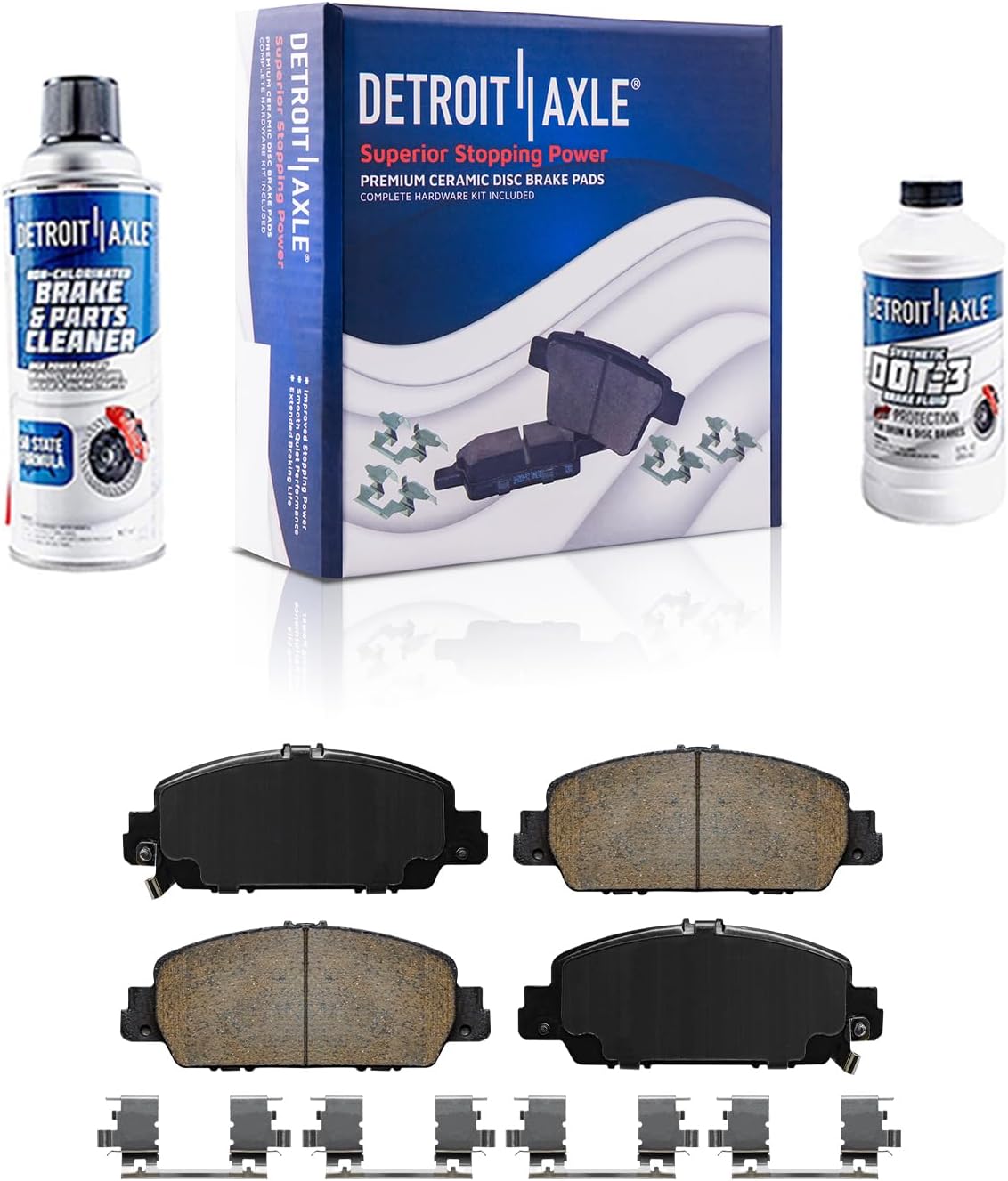 Detroit Axle - Front Brake Kit for 2013-2016 Honda Accord, Disc Brake Rotors Ceramic Brake Pads Wheel Bearings 2014 2015 Replacement