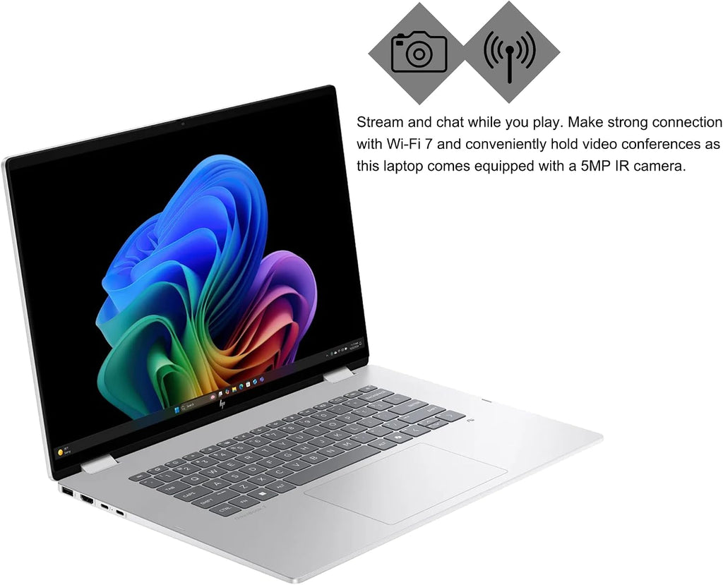 HP OmniBook 7 Flip 16 2-in-1 Professional Business Laptop 16' 3k OLED Touch Intel 8-core Ultra 7 Series 2 258V (Up to 47 Tops) 32GB RAM 4TB SSD 5MP IR Camera Wi-Fi7 Pen Win11 ICP Hub