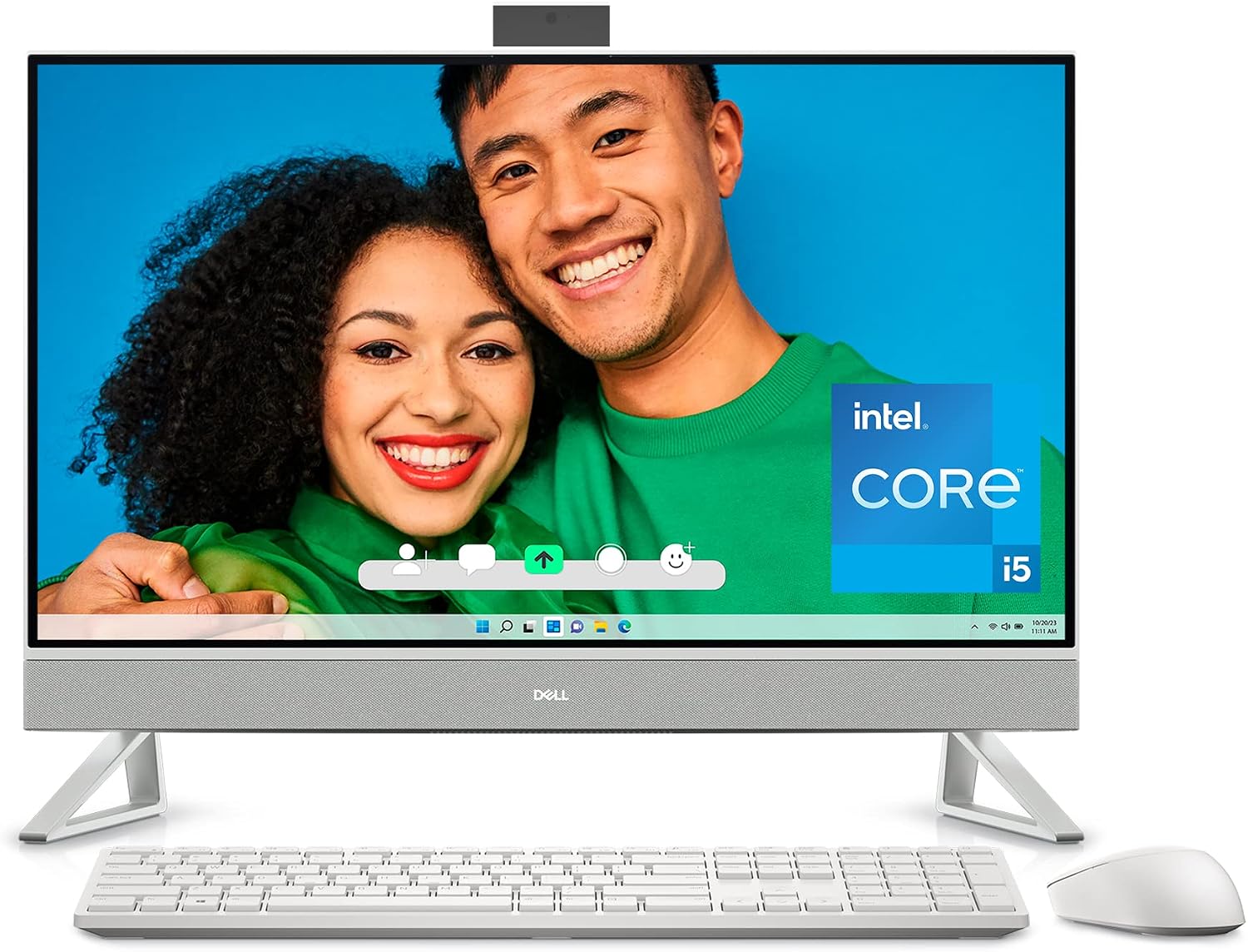 Dell Inspiron 27 7720 All in One Desktop - 27-inch FHD Display, Intel Core i5-1335U Processor, 16GB DDR4 RAM, 512GB SSD, Intel Iris XE Graphics, Windows 11 Pro, Premium Support & Dell Migrate - White