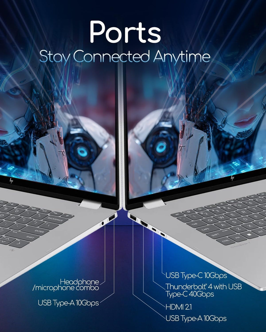 HP OmniBook 7 Flip 16 2-in-1 Copilot+ Laptop - Intel Ultra 7 258V(47 NPU Tops) - 16' 3K OLED Touchscreen - Wi-Fi7, 5MP IR Camera, Backlit KB, w/Accessory - Win 11 Pro (32GB DDR5 | 2TB SSD)
