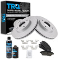TRQ Front Brake Pad & Rotor Kit, with Chemical Kit Ceramic Premium G-Coated Compatible with 2011-2018 Ford Fiesta