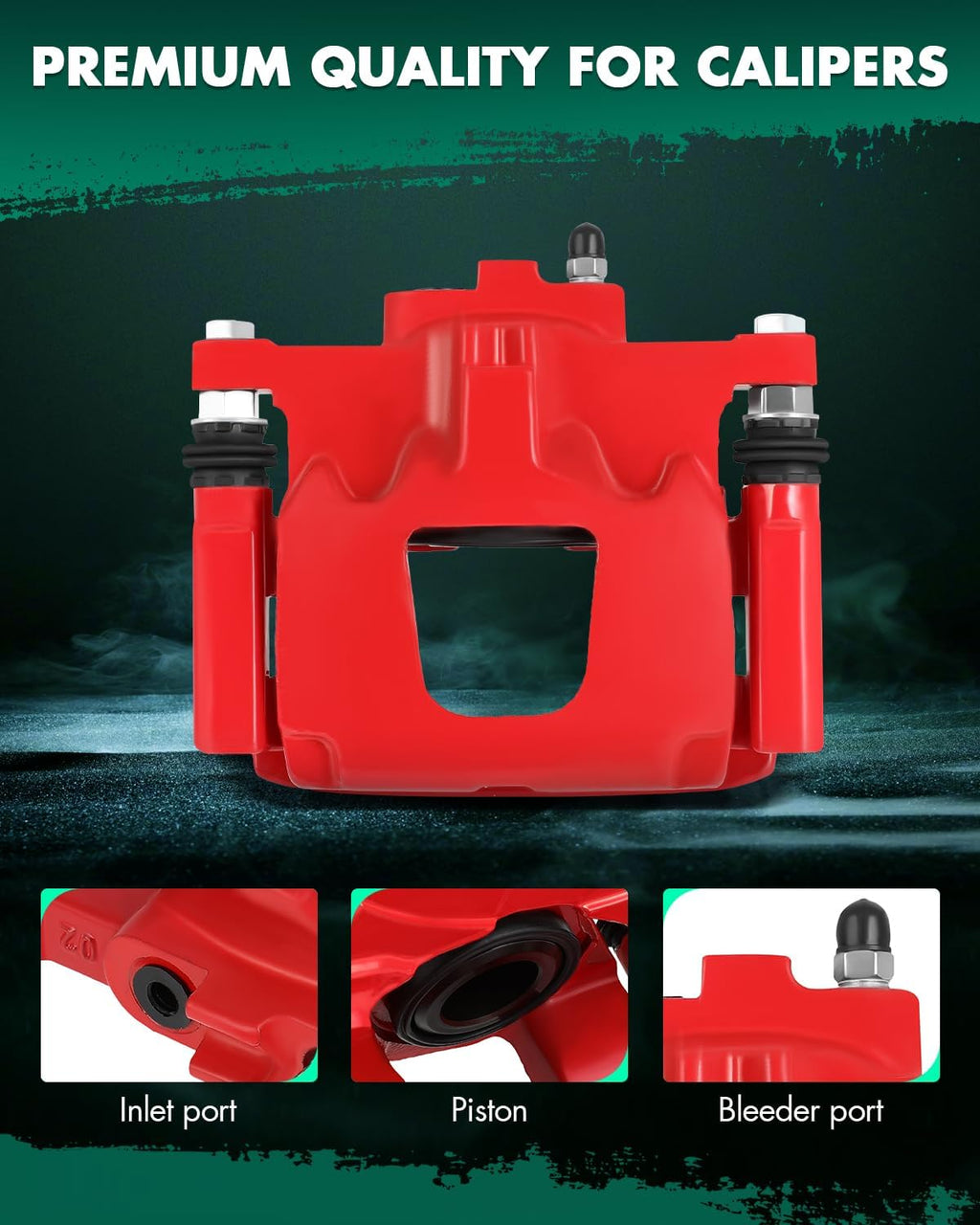 SCITOO 18B5046 18B5047 Disc Brake Calipers Assembly with Bracket Red Fit For Dodge Nitro 2007-2011,For Jeep Liberty 2008-2012,For Jeep Wrangler 2007-2017,For Jeep Wrangler JK 2018