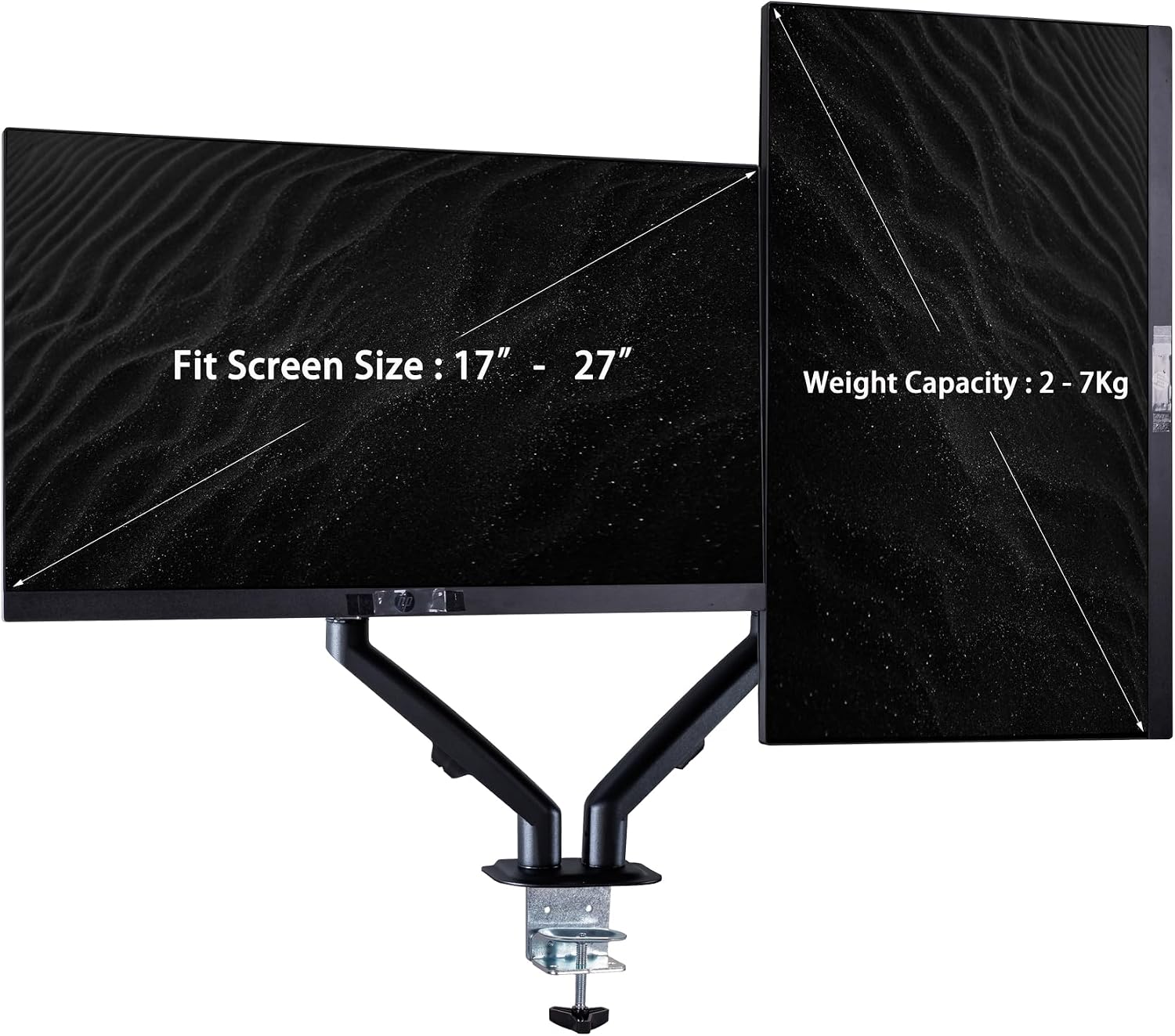 ASUS TUF Gaming 27' FHD IPS Monitor with 1ms Response Time, 180Hz Refresh Rate, Anti Glare, Flicker Free, VESA Mount (100mm), Displayport, HDMI, Black Color 2Pack w/DKZ Hub & ErgoFlexy Dual Mount Arm