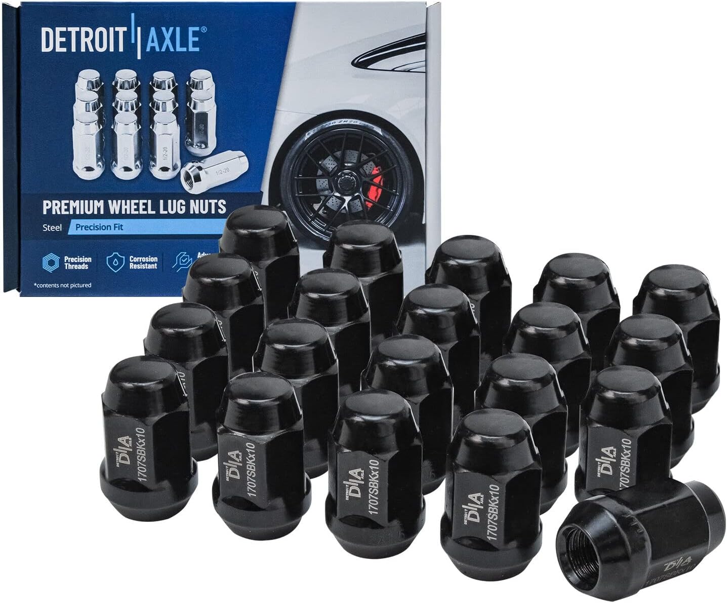 Detroit Axle - Rear Brake Kit for Chrysler Town & Country Dodge Grand Caravan VW Routan, Disc Brake Rotors Ceramic Brakes Pads Wheel Bearing Hubs Wheel Lug Nuts Replacement: 12' inch Rotor