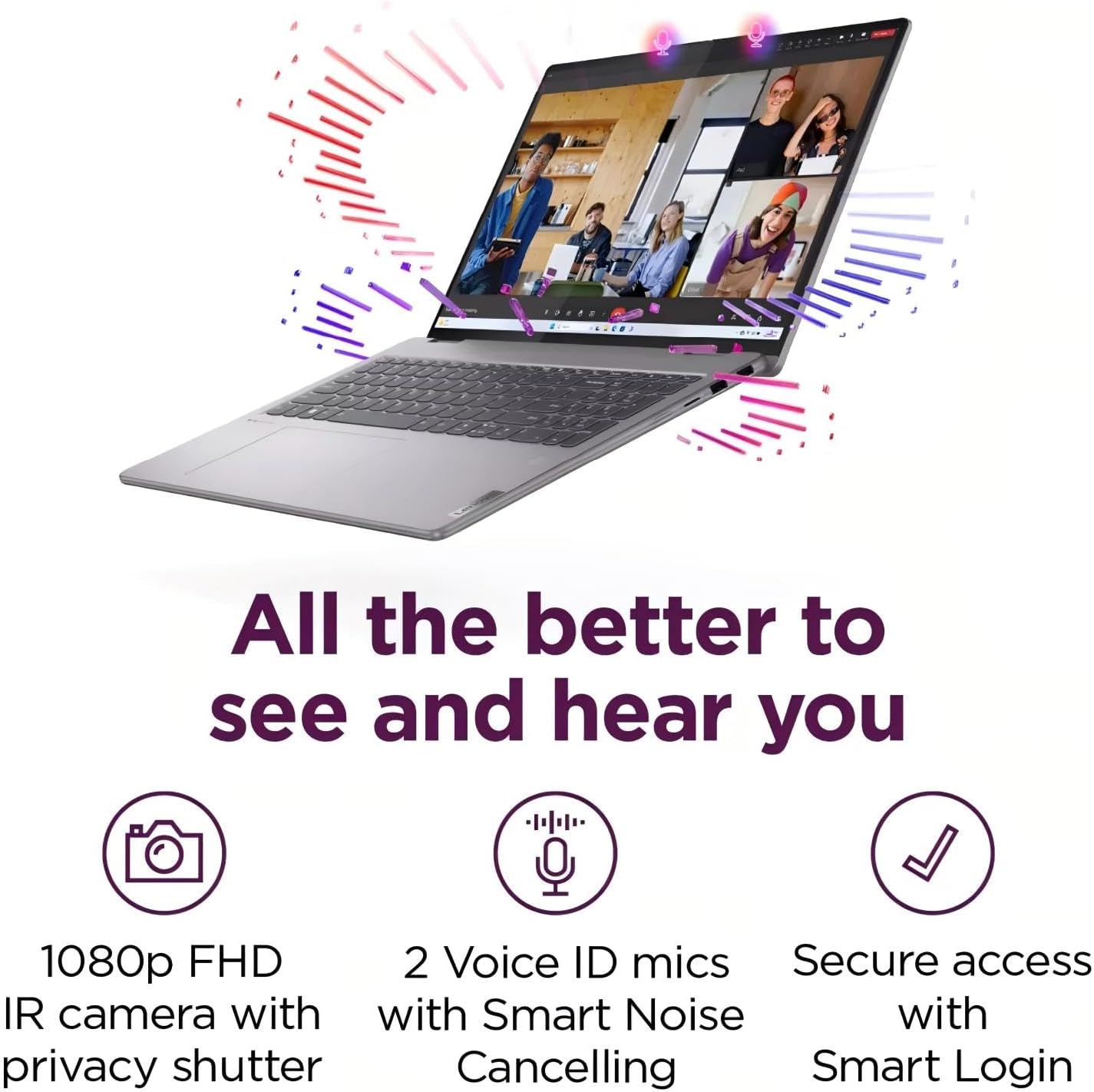 Lenovo Yoga 7 2-in-1 Laptop, 16' 2K Touchscreen, AMD Ryzen 7 8840HS, 16 GB DDR5, 1 TB SSD, Long Battery Life, FP Reader, Wi-Fi 6E, Backlit KB, Win 11 Pro, Office Pro Lifetime License & Designed Mouse