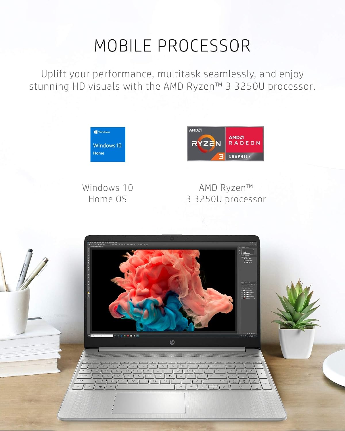 HP 14 Laptop, AMD Ryzen 5 5500U, 8 GB RAM, 256 GB SSD Storage, 14-inch Full HD Display, Windows 11 Home, Thin & Portable, Micro-Edge & Anti-Glare Screen, Long Battery Life (14-fq1025nr, 2021)