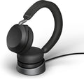 Jabra Evolve2 75 PC Wireless Headset with Charging Stand and 8-Mic Technology - Dual Foam Stereo Headphones with Advanced Active Noise Cancelling, USB-C Bluetooth Adapter and UC Compatibility - Black