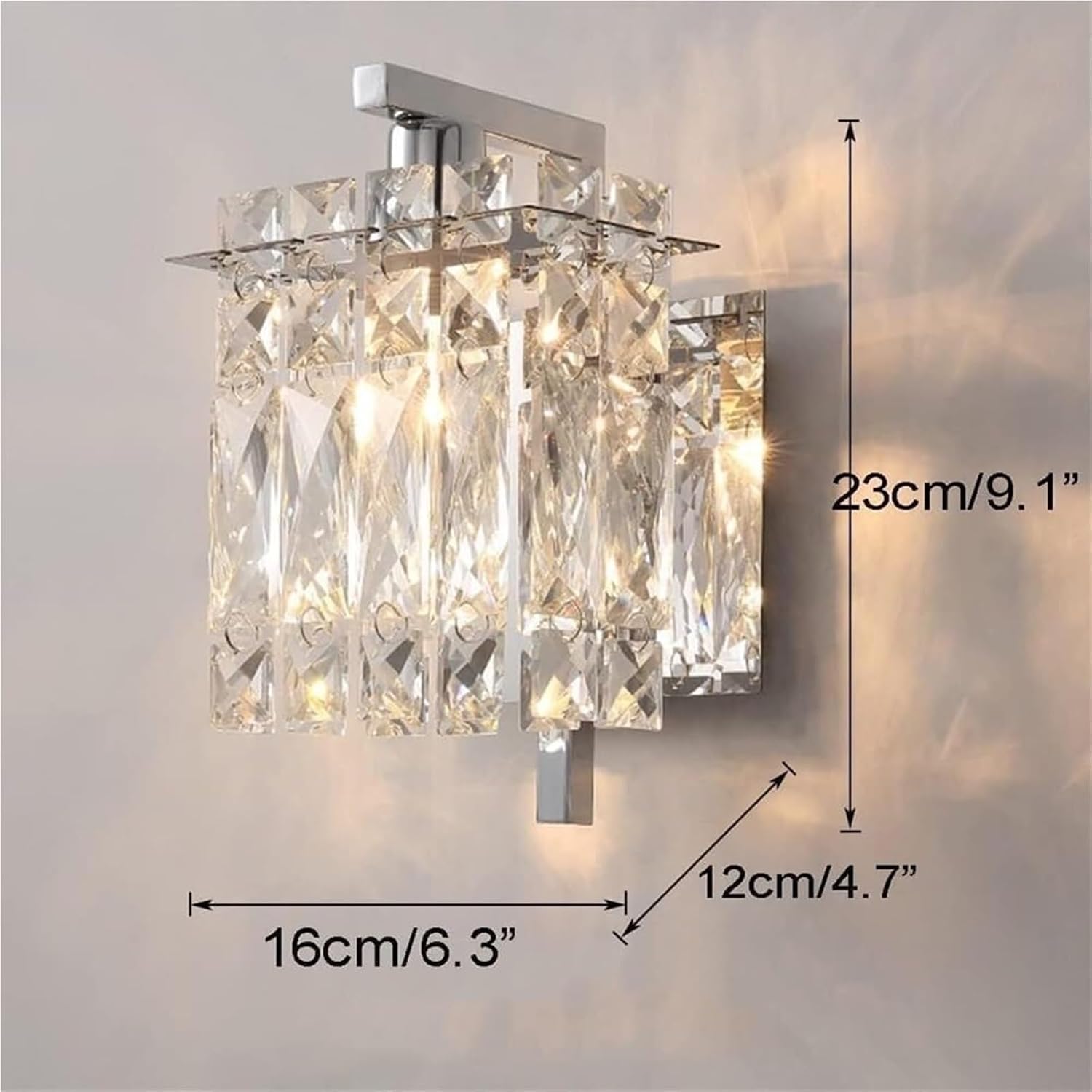 Modern Crystal Wall Sconce E14 Base Wall Lamp Crystal Bathroom Wall Mount Light Home Decoration Over Mirror Lamp Bedroom Wall Lamp for Bedside Living Room Hallway(Gold)(Silver)