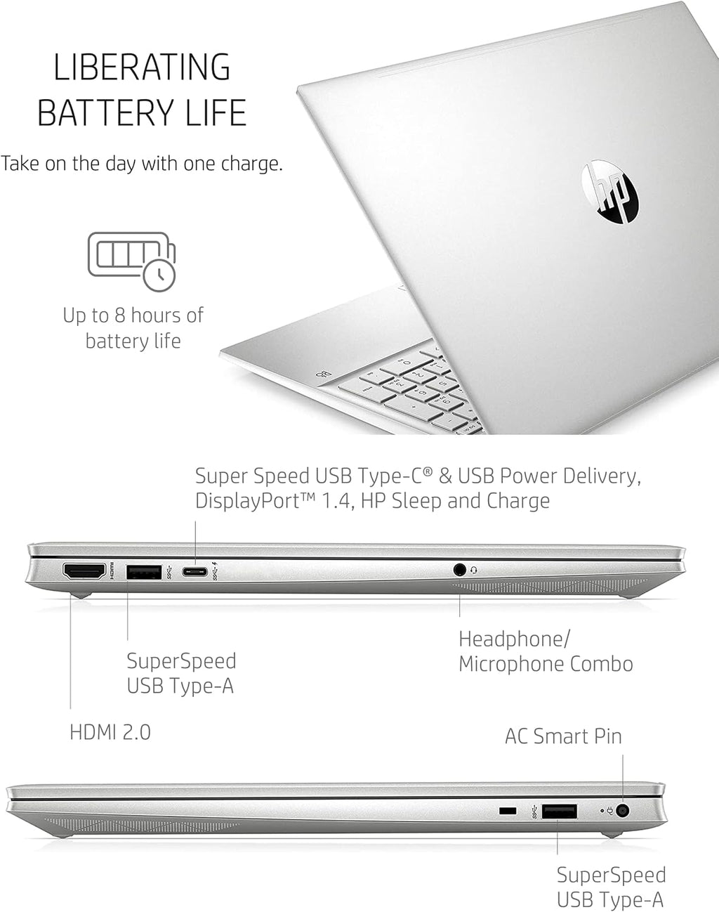 HP Pavilion 15 Laptop, 11th Gen Intel Core i7-1165G7 Processor, 16 GB RAM, 512 GB SSD Storage, Full HD IPS Micro-Edge Display, Windows 11 Pro, Compact Design, Long Battery Life (15-eg0025nr, 2021)