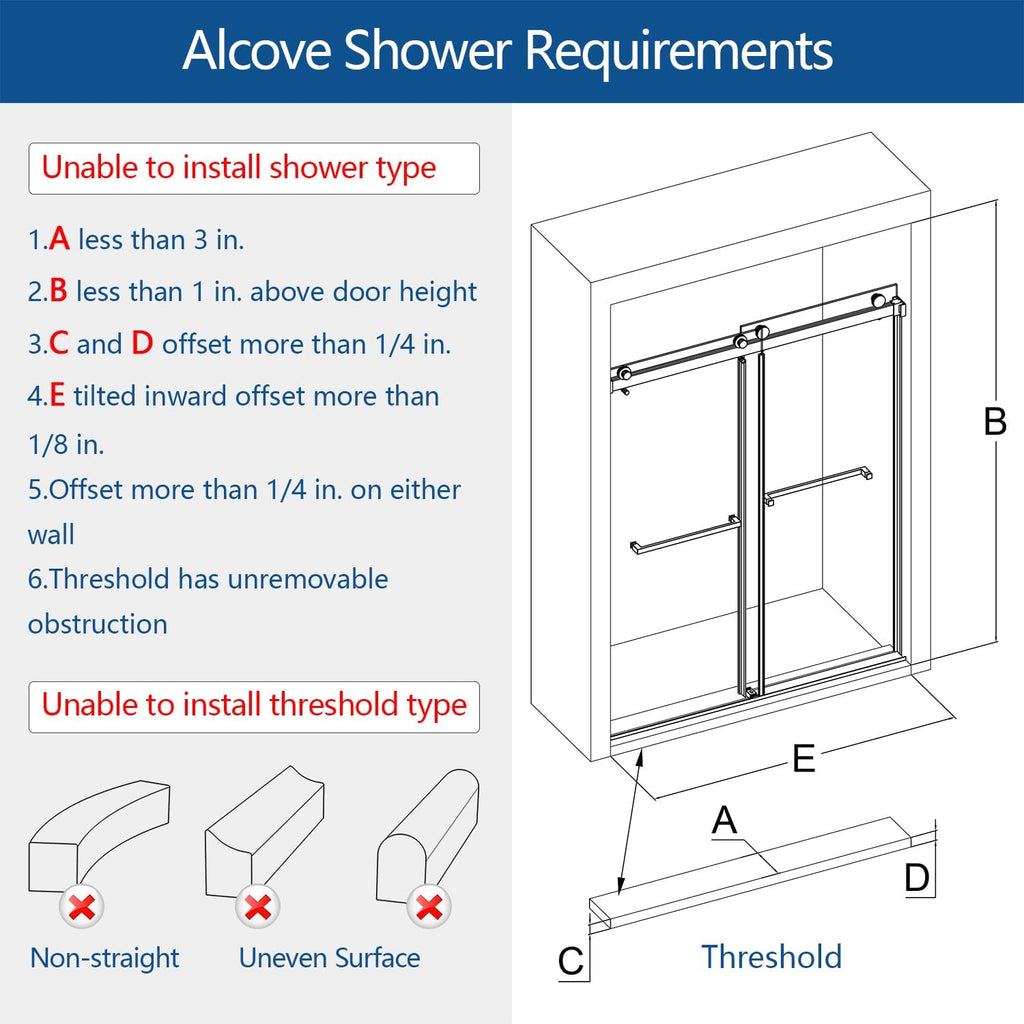 Frameless Bathtub Shower Door, 56'-60' Wide, 66' high, 3/8' (10mm) Clear Tempered Glass with Towel bar, Double Sliding Door, Brushed Gold Finish DS01