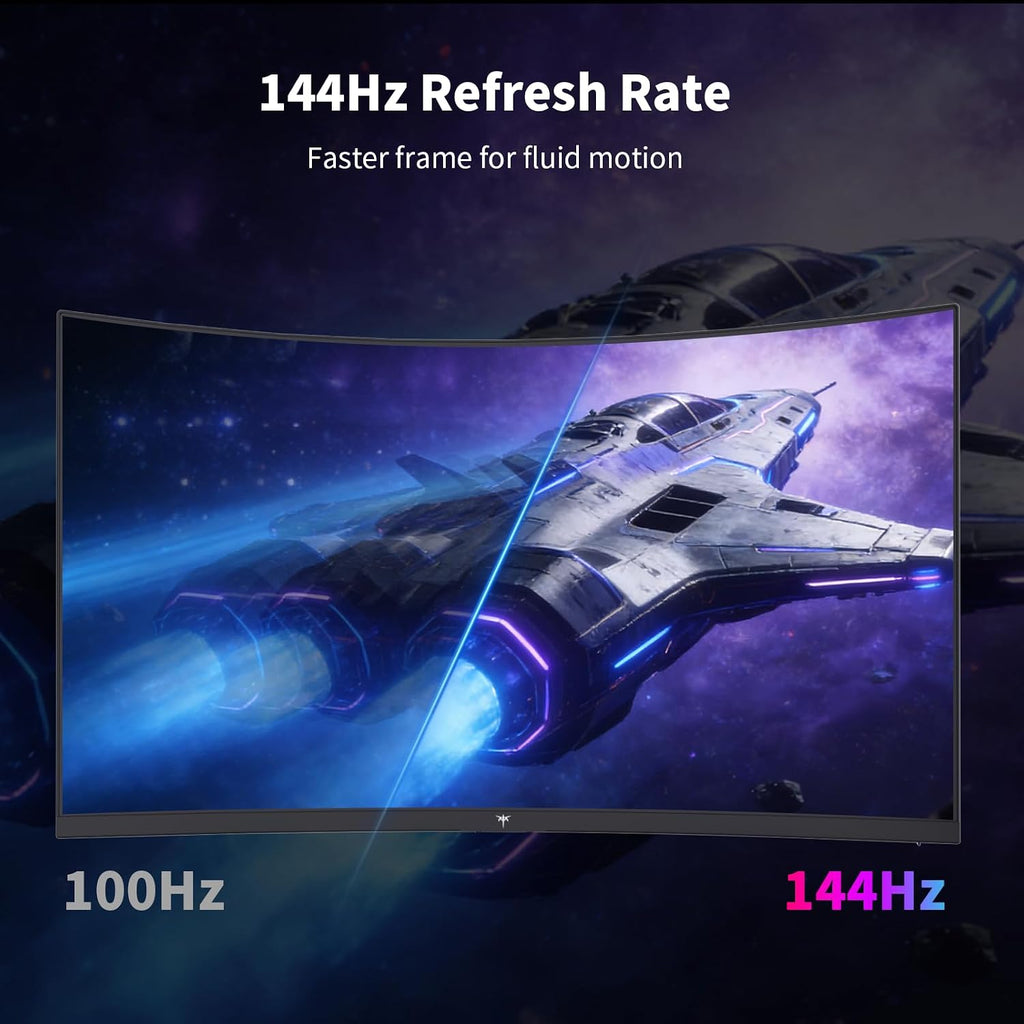 KTC H27S5C 27' Curved Gaming Monitor, 1440P QHD 144Hz 120Hz Monitor, 1500R HVA Panel, HDR400, Adaptive Sync, 400nits, HDMI 2.0 x2, DP 1.4, VESA 100x100 PC Monitor