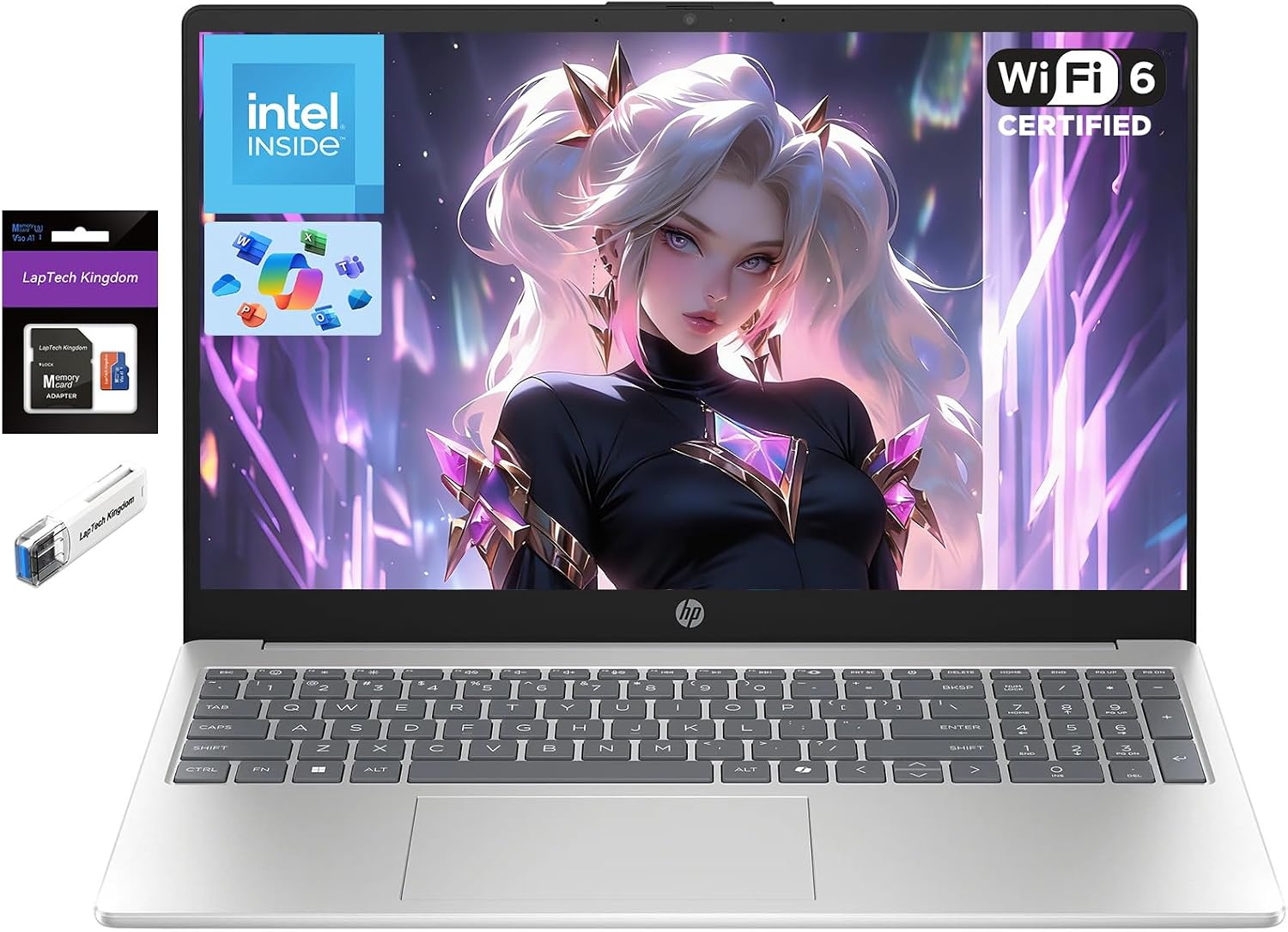 HP 15.6 Inch Student Laptop Office 365, 16GB RAM 256GB Storage (128GB UFS+128GB SD Card)，Quad-Core (Beat i3-1115G4), Computer for Business Study Home with Wi-Fi 6 Bluetooth 5.4 Privacy Wecam Win11
