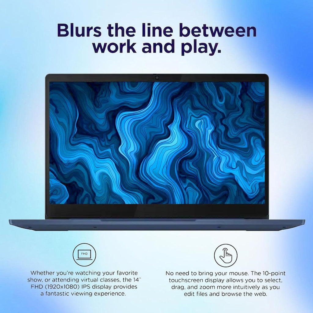 Lenovo Chromebook 14' FHD Touchscreen, 8 Core MediaTek Kompanio 520, 4GB LPDDR4X, 128GB Storage (64GB eMMC+64GB SD Card), Business & Student Laptop, Privacy Camera, Webcam, WiFi 6, Chrome OS, Blue