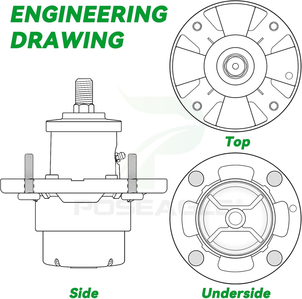 Deck Rebuild Kit for John Deere X380 X384 X390 X394 X570 X580 X584 X590 Z325E Z330M Z330R Z375R Z515E ZTrak Includes 3 Pack AM144608 Spindle Assembly with UC20697 Pulley UC22010 Blade