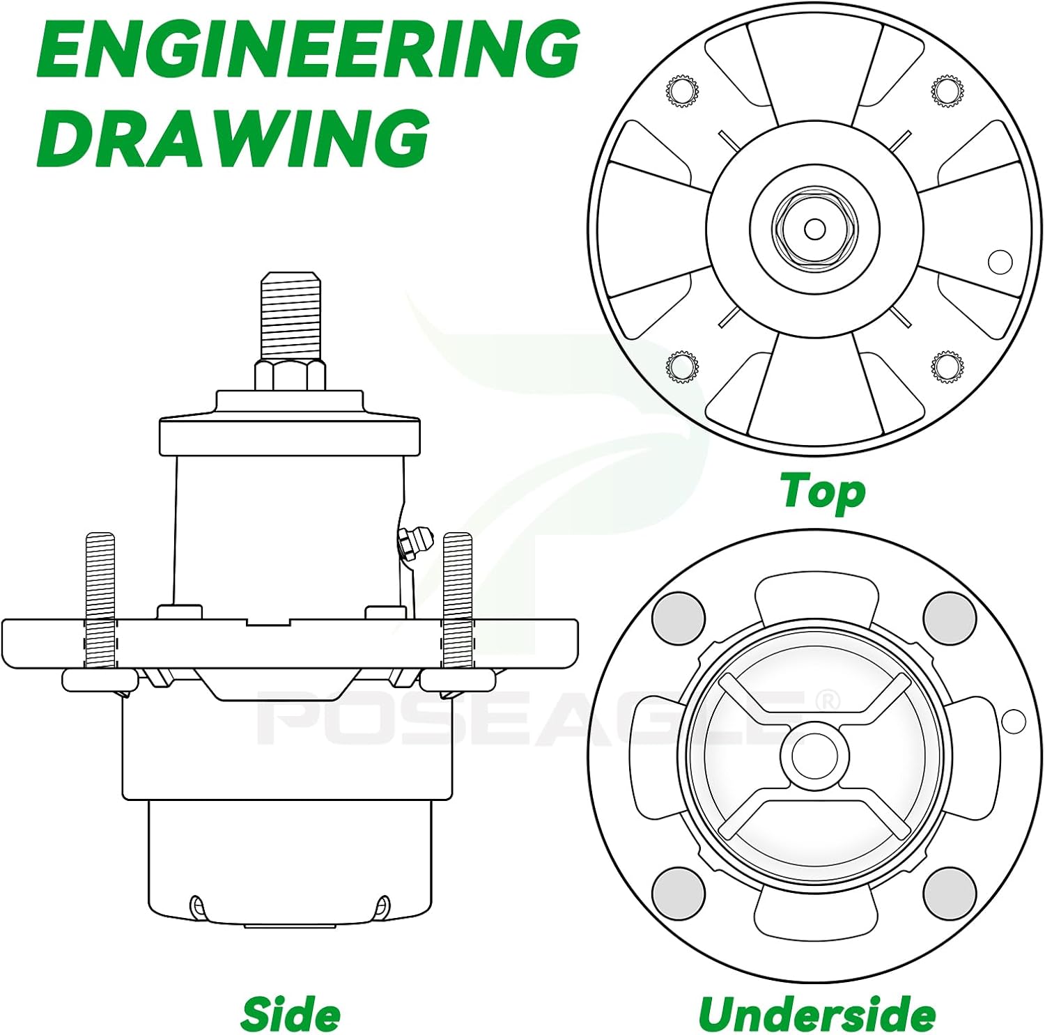Deck Rebuild Kit for John Deere Z355E X350 X380 X580 X390 X570 X590 X370 X354 X584 X384 Includes 3 Pack AM144608 Spindle Assembly with UC20697 Spindle Pulley UC22009 Blade