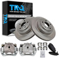 TRQ Rear Brake Pad and Rotor Set Ceramic Rotors Calipers Compatible with 2009 Subaru Legacy 3.0 R
