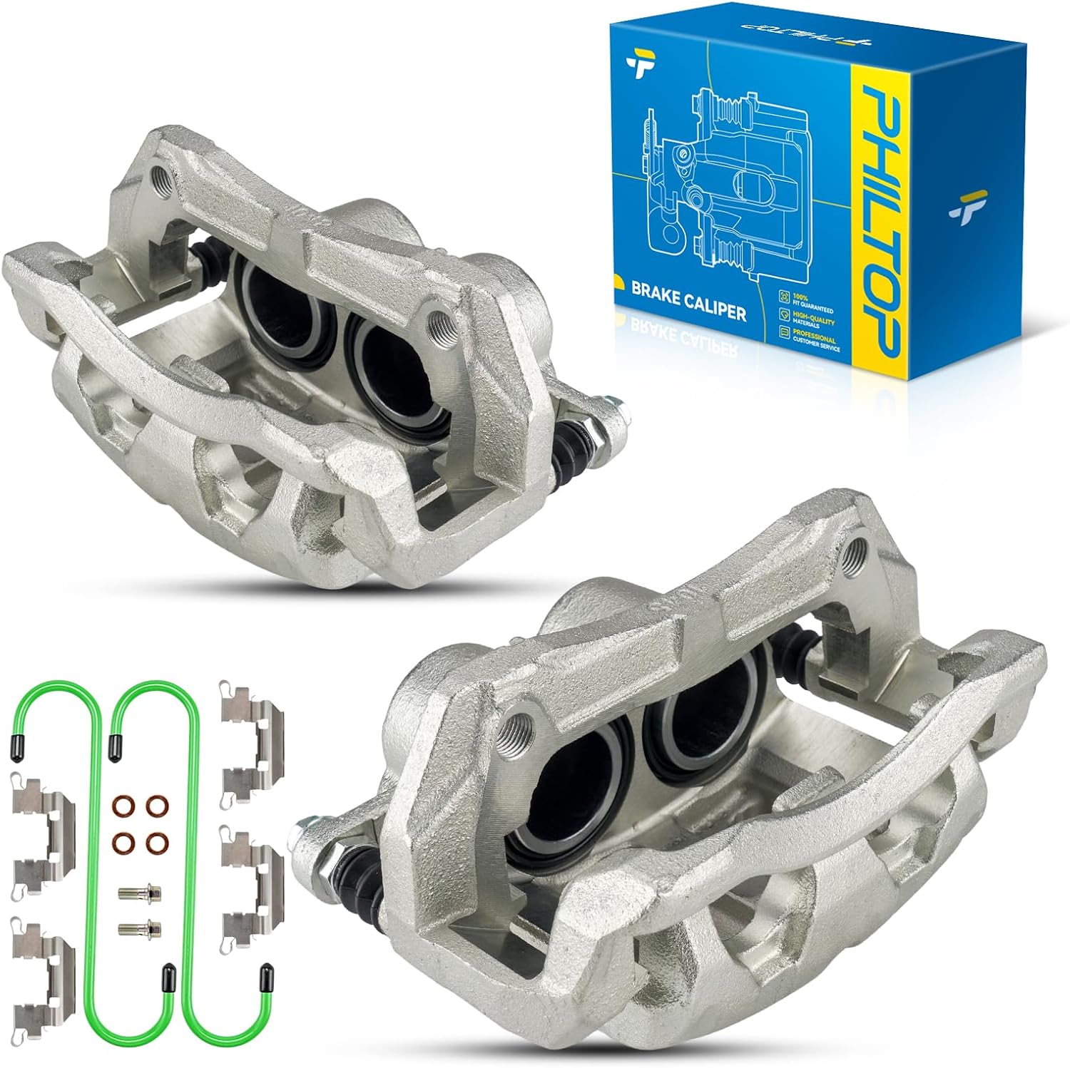 PHILTOP 19B2958 19B2959 Front Brake Caliper Assembly Fit Honda Acura Crosstour 2012-2015, RDX 2007-2012, Odyssey 2005-2010, CR-V 2007-2016, Accord Crosstour 2010-2011, Front AWD Driver and Passenger