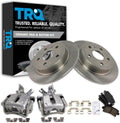 TRQ Rear Brake Pad and Rotor Set Ceramic Solid Rotors Calipers Compatible with 2012-2016 Buick LaCrosse 2012-2017 Regal 2013 Chevrolet Malibu