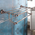 Bathroom Hardware Set Brown Bronze Rose Gold Towel Rack Set Towel Bar Toilet Paper Holder Towel Ring Wall Mounted Bathroom Accessories Kit Wall Mounted,Single Glass(Towel Rack)