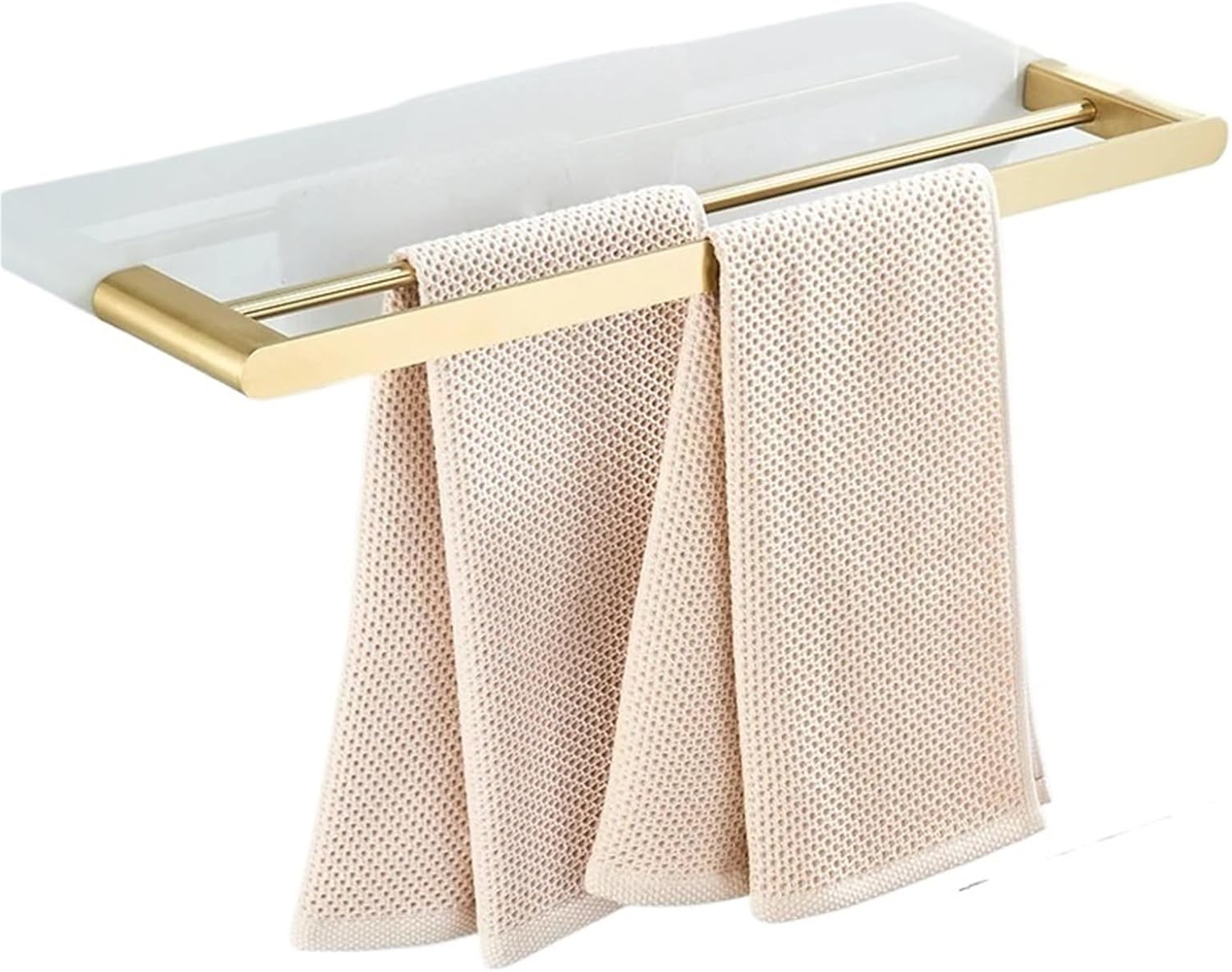 Gold Bathroom Double Towel Holder Stainless Steel Double Towel Rack Bath Towel Bar Bathroom Hardware Accessories Grey Black(60cm Black)