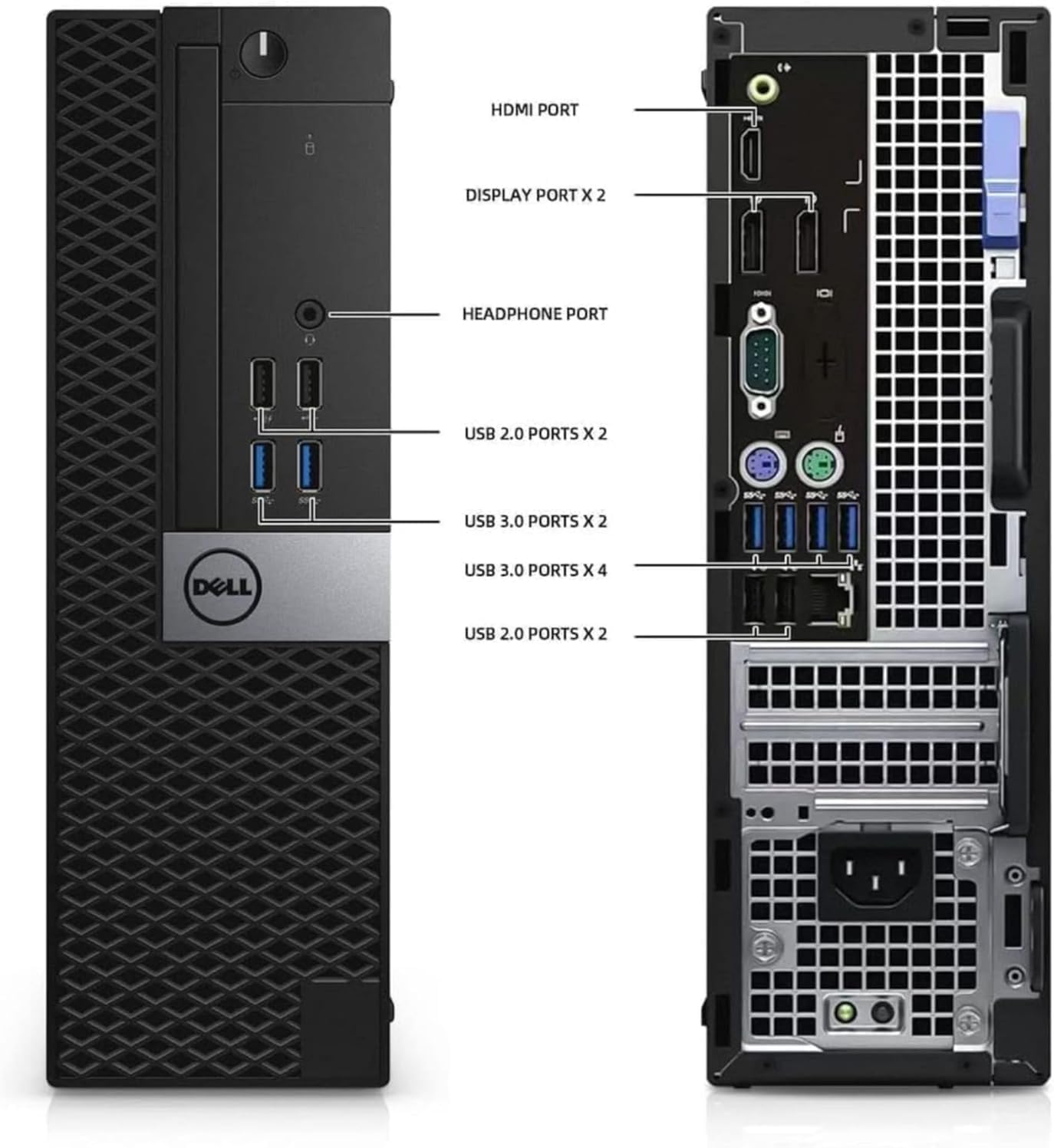 Dell OptiPlex 5040 SFF Desktop Computer PC - Intel Core i5-6500 3.2GHz - 8GB RAM - 128GB SSD + 500GB HDD - 22' Monitor - RGB Keyboard & Mouse - WiFi - HDMI - Windows 11 Pro (Renewed)