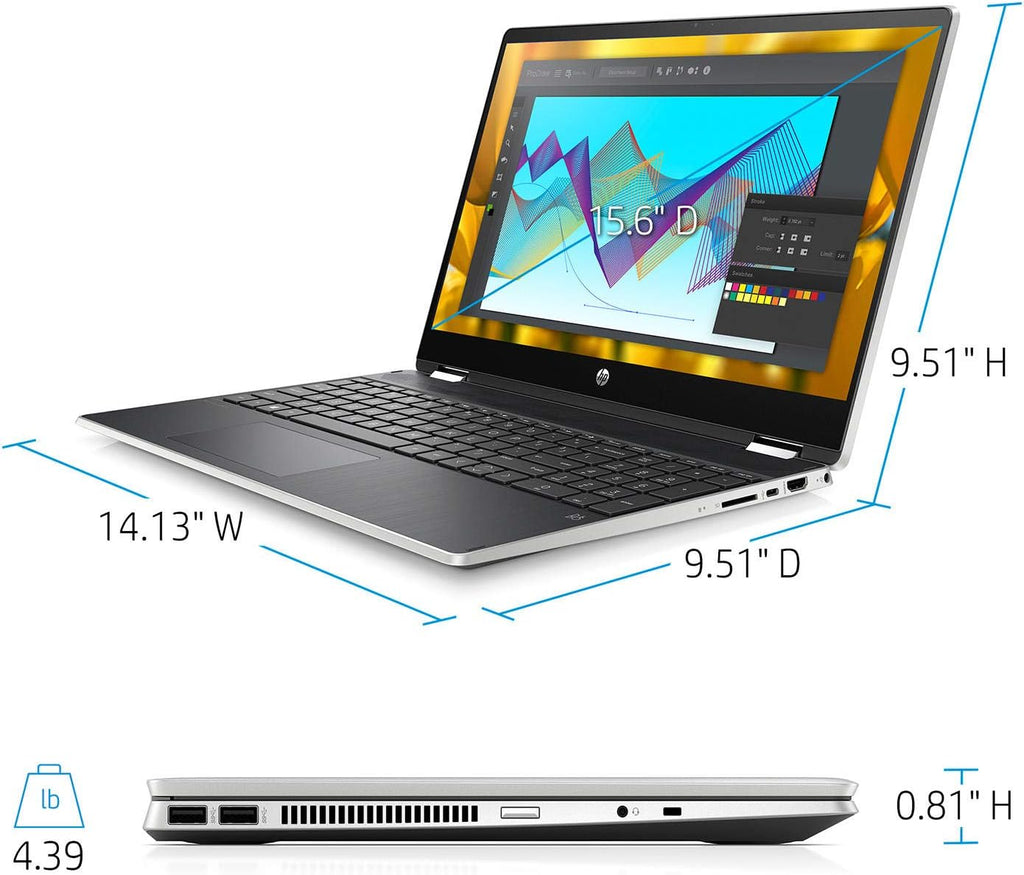 HP Pavilion 15.6' 2-in-1 Convertible HD Touchscreen Laptop Intel Core i5-10210U 8GB DDR4 512GB M.2 SSD Windows 10