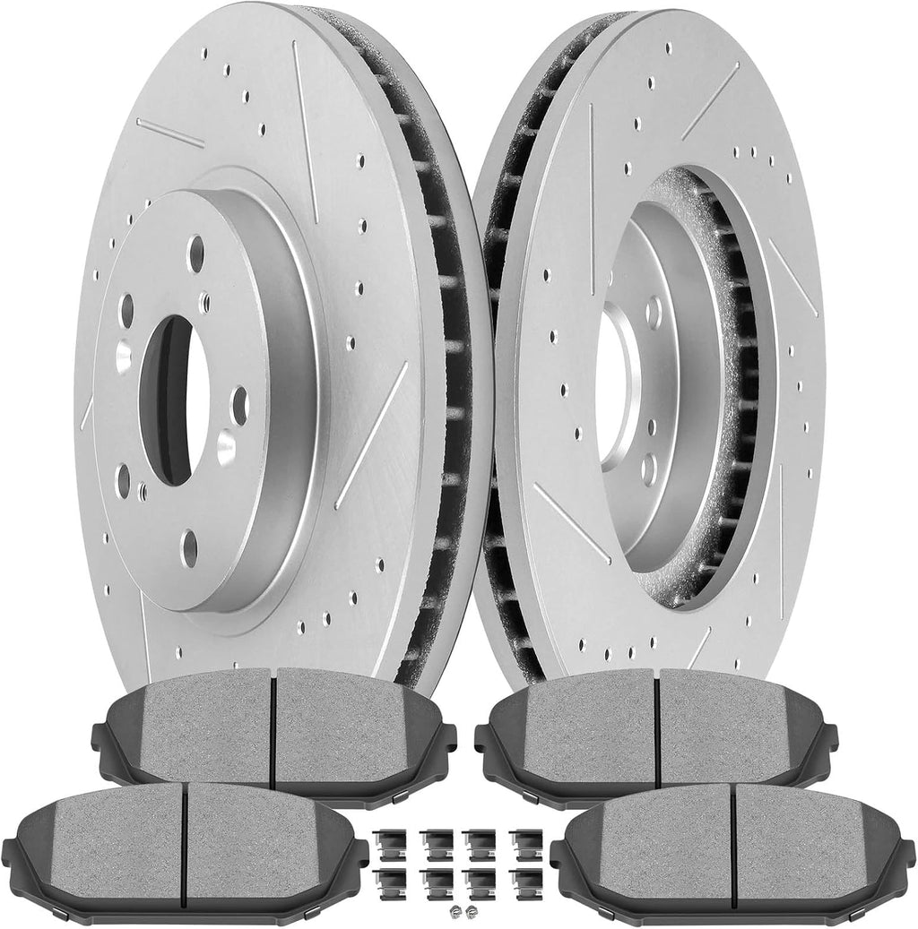 SCITOO Front 11.81' Brake Pads and Rotors Kits Fit For Acura MDX 2001 2002,For Honda Odyssey 1999 2000 2001 2002 2003 2004