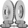 SCITOO Front 11.81' Brake Pads and Rotors Kits Fit For Acura MDX 2001 2002,For Honda Odyssey 1999 2000 2001 2002 2003 2004