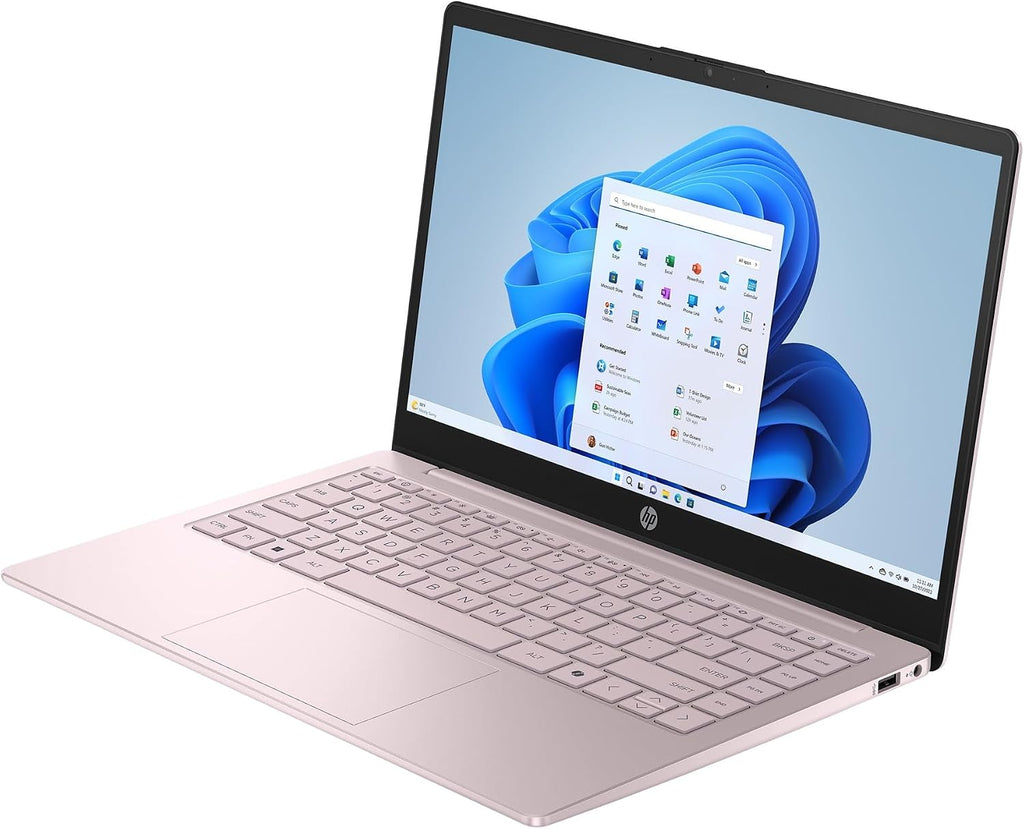 HP 14' HD Laptop, Intel Processor N150, 16GB RAM 256GB SSD, Wi-Fi 6, Bluetooth, HDMI, 128gb 9H Docking Station, Microsoft 365 Personal, Windows 11 Home, Tranquil Pink