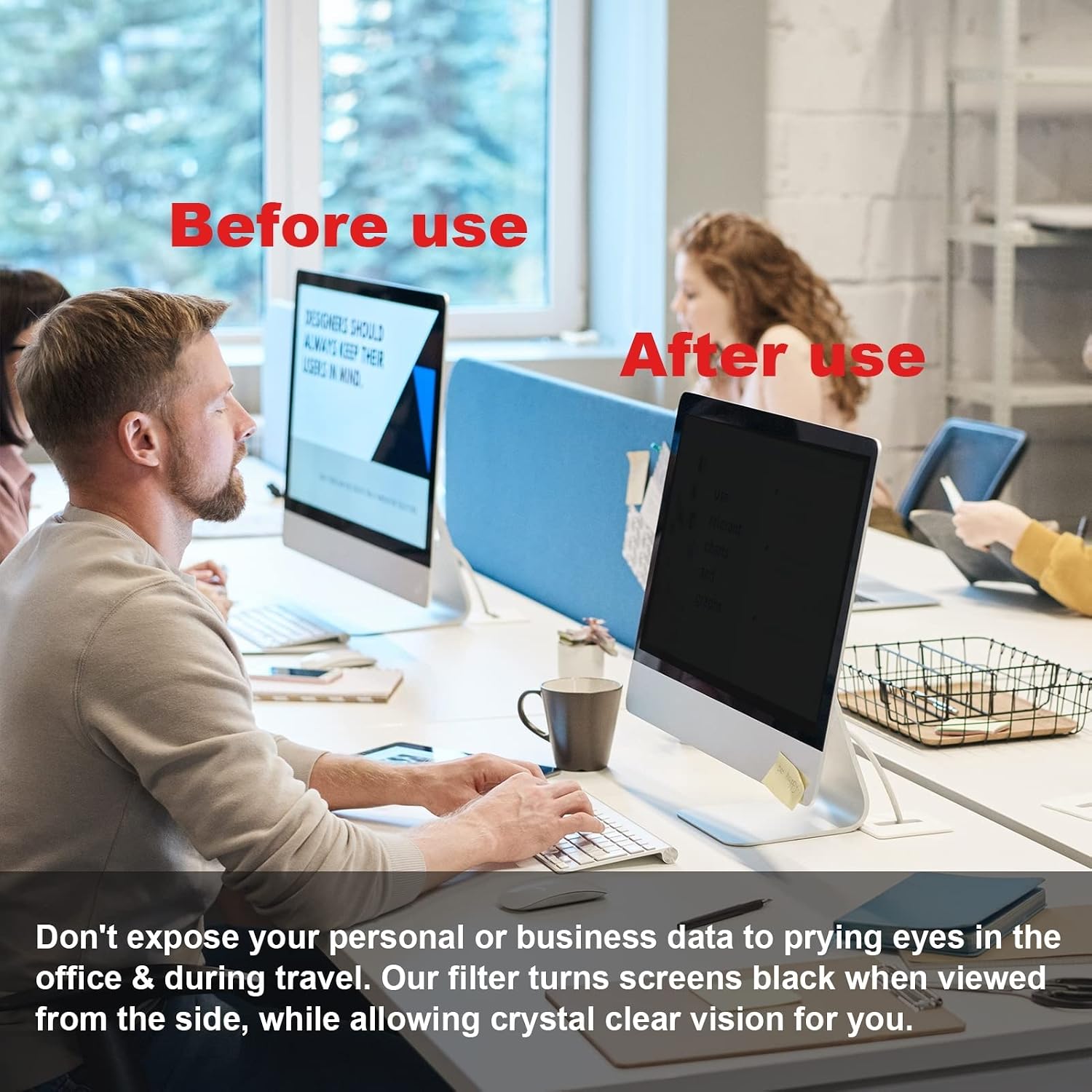 24-32 Inch Computer Privacy Screen Filter for Widescreen Computer Monitor Protector Film for Data Confidentiality,32'（16:9）