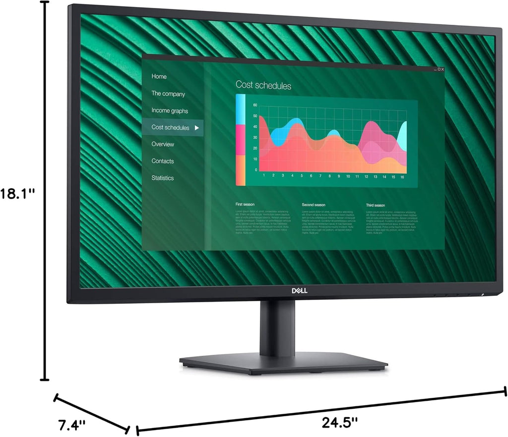 Dell E2723H VESA Mount (100x100mm) Monitor, 27' FHD VA (1920x1080) 60Hz Display, DisplayPort, VGA, Anti-Glare Display, LED Backlight, Ideal for Home & Business, Black (2025 Latest Model)