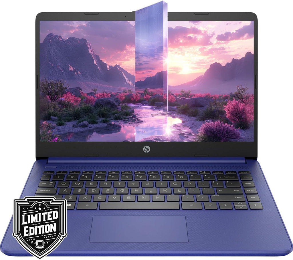 HP 14' HD Laptop | Back to School Limited Edition with 1 Year Microsoft 365 | Intel Quad-Core Processor | 16GB RAM | 576GB Storage | Long Battery Life | Indigo Blue | w/WOWPC Bundle | Windows 11