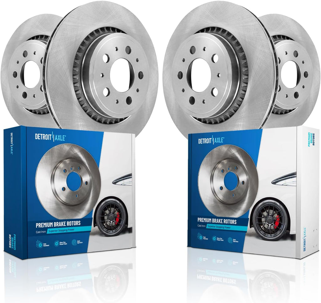 Detroit Axle - Brake Rotors for 2003-2014 Volvo XC90 Disc Brake Rotors 2004 2005 2006 2007 2008 2009 2010 2011 2012 2013 Replacement : 13.23' inch Front and 12.13' inch Rear Rotor