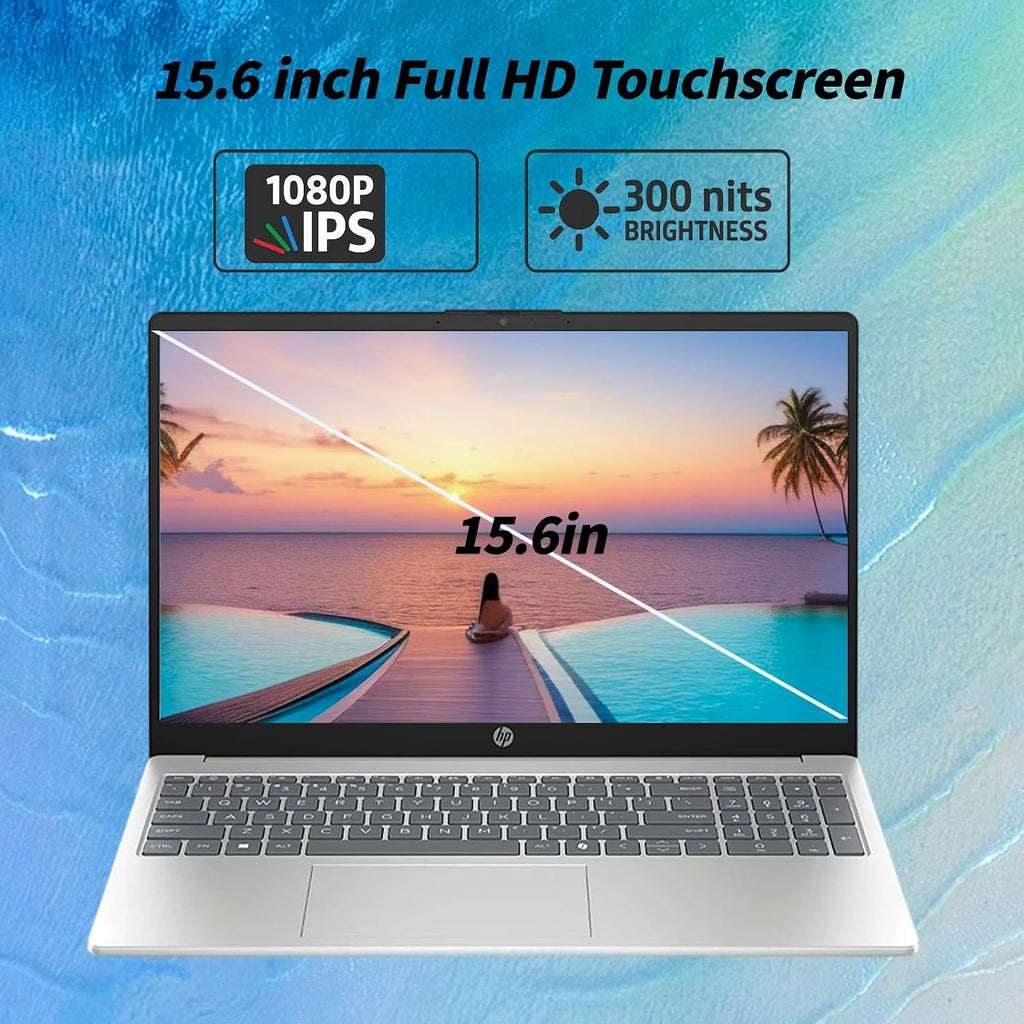 HP Premium Touchscreen Laptop Computer - 15.6' FHD IPS, Intel 10-Core i7 1355U CPU, Intel Iris Xe Graphics, Numeric Pad, WIFI6, Copilot AI PC, Win11 Pro for Business & Students(64GB RAM + 2TB SSD)