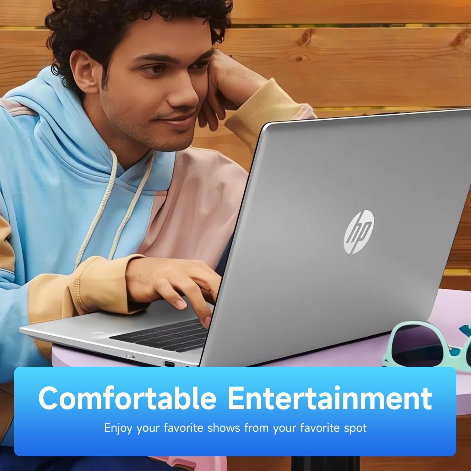 HP 17.3' Touchscreen Laptop, Intel Core i3 CPU, Win 11 Pro w/Office 365 for the Web, 32GB RAM, 128GB eMMC + 2TB SSD, Numeric Keypad, Wi-Fi 6, Silver, Bundle with PCO Notebook Fold Radiator, Cooler
