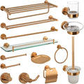 Brushed Rose Gold Bathroom Accessories Toilet Paper Holder Towel Rail Rack Bar Hooks Toothbrush Holder Stainless Steel(Double bar)
